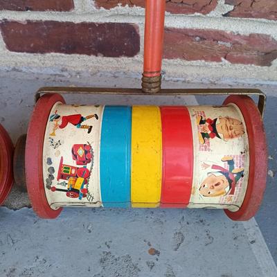 LOT 350: Hike Bike Vintage Tricycle with Fisher Price Toys