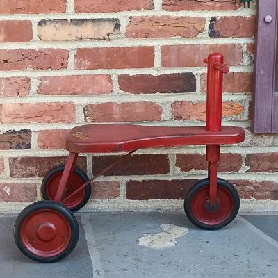LOT 350: Hike Bike Vintage Tricycle with Fisher Price Toys