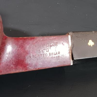 LOT 386: Decatur Pipe Stand w/ Pipes- Stone Pipe, Kaywoodie 500, Dr. Grabow Royal Duke & More