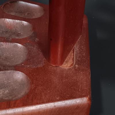 LOT 387: Collection of Pipes and Pipe Stands- Knockcrochery Lally Clay Pipe, Bruyere Garantie Pipe & More