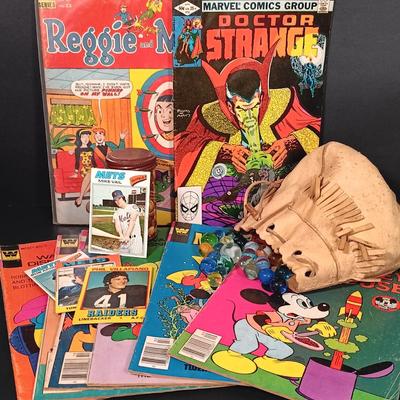 LOT 389: Vintage Comics, Baseball Cards, Marbles & More