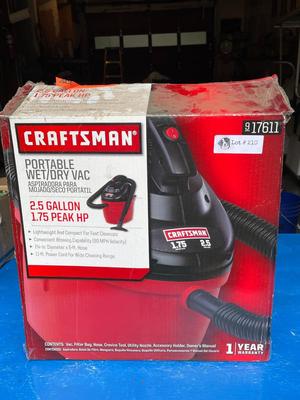 Craftsman Shop Vac 2.5 Gallon - works