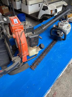 Gas Powered Blower and Hedge Trimmer - not tested