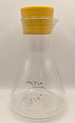 LOT 42K: Vintage Pyrex Crazy Daisy Spring Blossom Mixing Bowl Set & Pyrex Glass Atomic Sunburst Carafe Pitcher