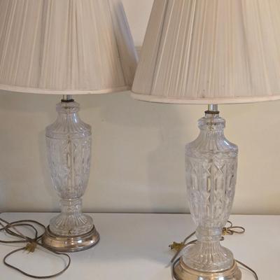 LOT 73K: Pair of Glass Lamps