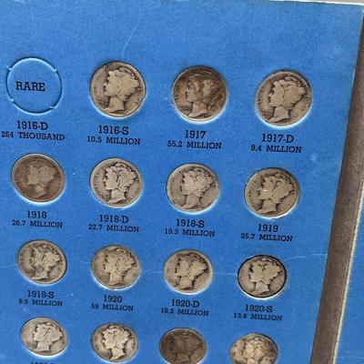 LOT 83J: "Mercury" Head Dime Collection (76) 90% Silver
