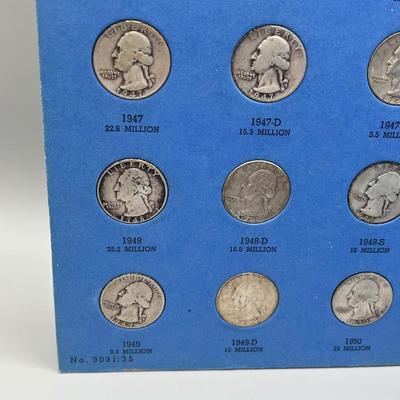 LOT 85J: Washington Head Quarter Collection 1946-1959 (36) 90% Silver