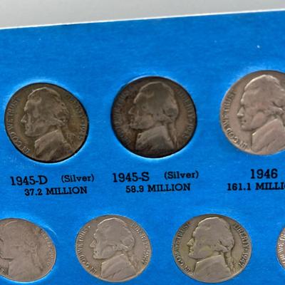 LOT 90J: Jefferson Nickel Collection 1938-1961 / Including Wartime Silver Nickels & Buffalo Nickel