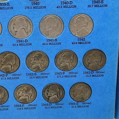 LOT 90J: Jefferson Nickel Collection 1938-1961 / Including Wartime Silver Nickels & Buffalo Nickel