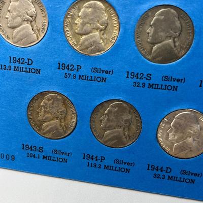 LOT 90J: Jefferson Nickel Collection 1938-1961 / Including Wartime Silver Nickels & Buffalo Nickel