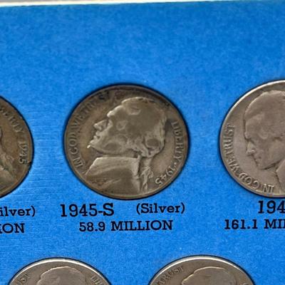 LOT 90J: Jefferson Nickel Collection 1938-1961 / Including Wartime Silver Nickels & Buffalo Nickel