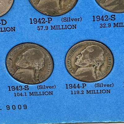 LOT 90J: Jefferson Nickel Collection 1938-1961 / Including Wartime Silver Nickels & Buffalo Nickel