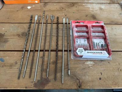 MILWAUKEE 40 DRIVER BIT SET AND LONG DRILL BITS