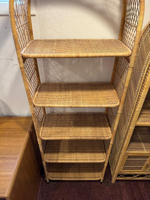 2 RATTAN SHELVES