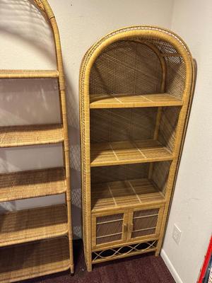 2 RATTAN SHELVES