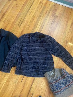 MEN’S KENNETH COLE COAT-XL, L.L. BEAN WOOL SWEATER-L, & SOFT FLEECE PULLOVER -XL