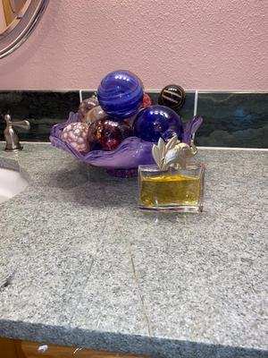 MURANO ART GLASS BOWL WITH BLOWN ART GLASS GLOBES