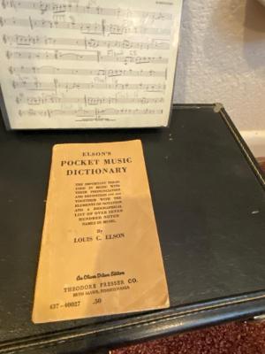 HOLTON BRASS TRUMPET WITH CASE, SLIDE OIL, MUSIC AND PINK LYRE