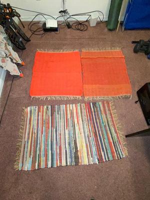 VIVID RED HAND WOVEN RUGS