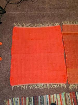 VIVID RED HAND WOVEN RUGS