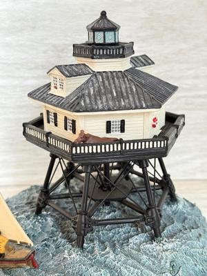 LOT 164K: Harbor Lights Lighthouses: Drum Point Maryland #180, Middle Bay Alabama #187 & Thomas Point Shoal Maryland #181