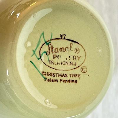 LOT 165K: Vintage Stangl Holiday Collection: Magnolia 14" Platter, Christmas Tree Cream Pitcher & Cranberry Saucer