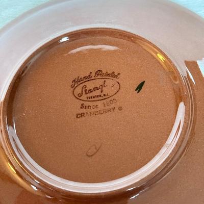 LOT 165K: Vintage Stangl Holiday Collection: Magnolia 14" Platter, Christmas Tree Cream Pitcher & Cranberry Saucer