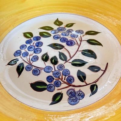 LOT 181K: Vintage Stangl & More: Blueberry Serving Bowl w/ Matching Plate, Garden Flower 11" Platter, Hand Painted White Dogwood...