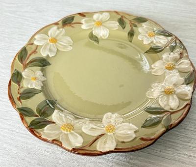 LOT 181K: Vintage Stangl & More: Blueberry Serving Bowl w/ Matching Plate, Garden Flower 11" Platter, Hand Painted White Dogwood...