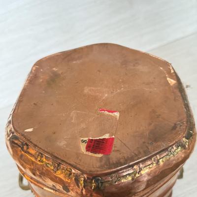 LOT 183F: Victorian Era Copper Coal Scuttle & Copper Handled Basket