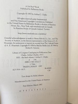 LOT 186K: Arthur C Clarke 2001: A Space Odyssey Book Series