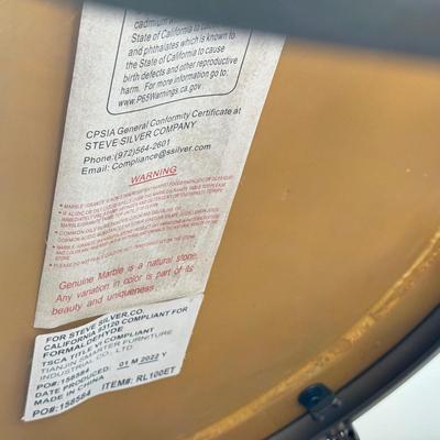 LOT 189D: Steve Silver Co Marble Top Metal Base Table