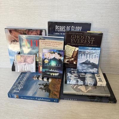 LOT 193D: Books, CD & DVDs about Mount Everest & The Titanic