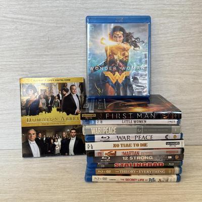 LOT 194D: Blu-ray Movie Collection: Wonder Woman, Downton Abbey, Little Women, War & Peace and More