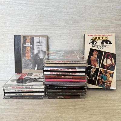 LOT 195D: Queen We Will Rock You VHS Tape & Collection of Rock Music CDs