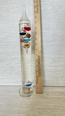LOT 204D: Galileo Thermometer & Vintage Danbury Clock Company Desk Clock