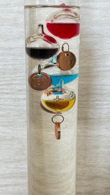 LOT 204D: Galileo Thermometer & Vintage Danbury Clock Company Desk Clock