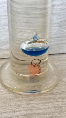 LOT 204D: Galileo Thermometer & Vintage Danbury Clock Company Desk Clock