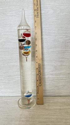 LOT 204D: Galileo Thermometer & Vintage Danbury Clock Company Desk Clock