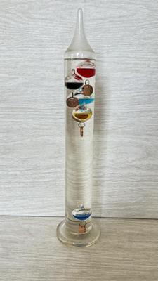 LOT 204D: Galileo Thermometer & Vintage Danbury Clock Company Desk Clock