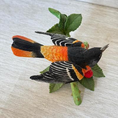 LOT 205B: Lenox Fine Porcelain Birds: Tufted Titmouse & Baltimore Oriole