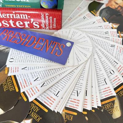 LOT 212D: Presidents Info Cards & Collection of Dictionaries