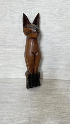 LOT 214D: Cat Lover's Collection: Framed Prints, Wood Sculpture & Soft Doorstops