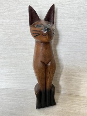 LOT 214D: Cat Lover's Collection: Framed Prints, Wood Sculpture & Soft Doorstops