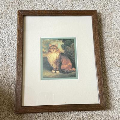 LOT 214D: Cat Lover's Collection: Framed Prints, Wood Sculpture & Soft Doorstops