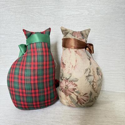 LOT 214D: Cat Lover's Collection: Framed Prints, Wood Sculpture & Soft Doorstops