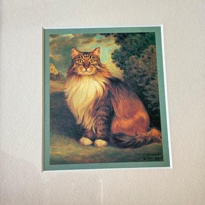 LOT 214D: Cat Lover's Collection: Framed Prints, Wood Sculpture & Soft Doorstops