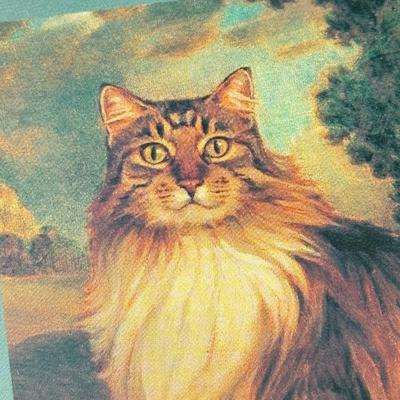 LOT 214D: Cat Lover's Collection: Framed Prints, Wood Sculpture & Soft Doorstops