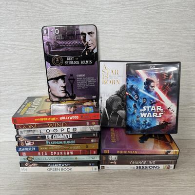 LOT 217D: DVD Colleciton: Star Wars, Sherlock Holmes, Once Upon a Time in Hollywood, A Star is Born & More