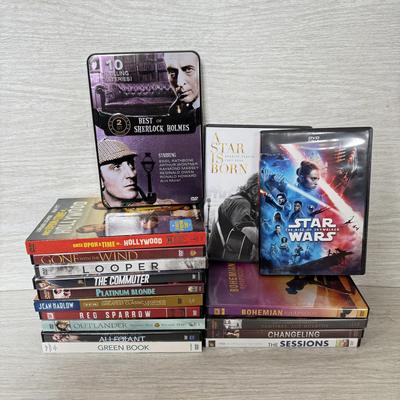 LOT 217D: DVD Colleciton: Star Wars, Sherlock Holmes, Once Upon a Time in Hollywood, A Star is Born & More